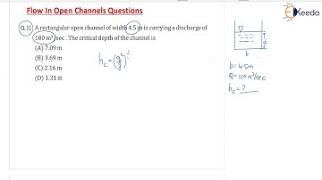 Numerical - 1 Critical Depth | Flow in Open Channels | Fluid Mechanics - GATE