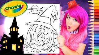 Coloring Halloween Pumpkin Witch Jack-O-Lantern Coloring Page Prismacolor Pencils | KiMMi THE CLOWN