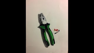 3D ART | How to draw 3D pliers - time-lapse
