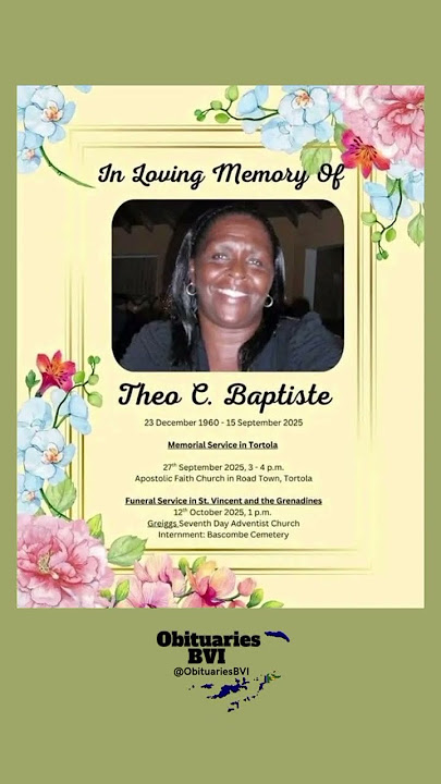 Theo C. Baptiste #bvi #obituaries #obituariesbvi #rip