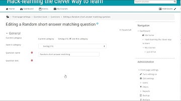 Moodle 3+ random short answer matching question