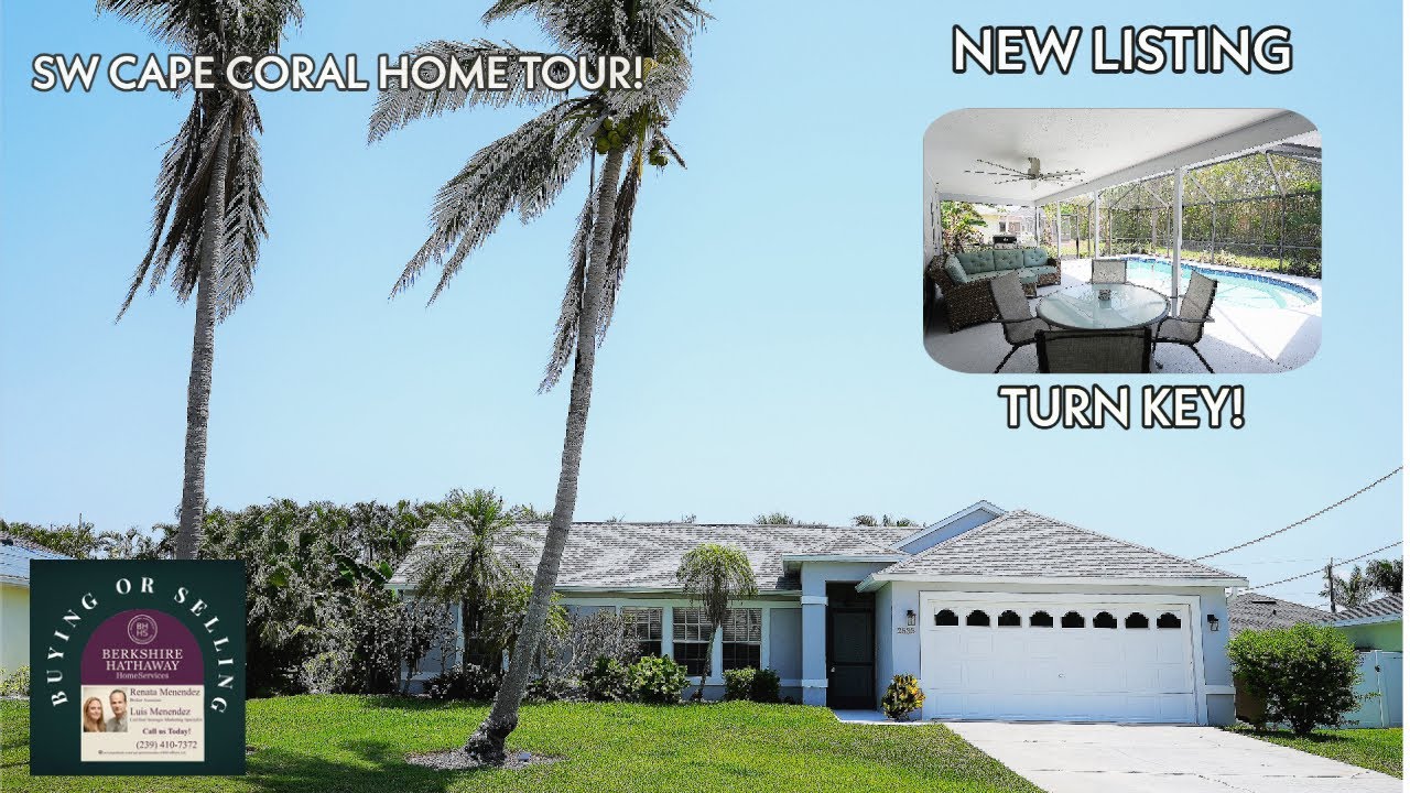 Turnkey SW Cape Coral Florida Home For Sale 3 bedroom 2 baths with a