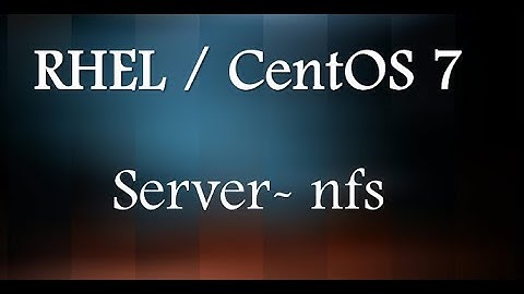 How to install #nfs server centos 7