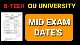 B-TECH 1st year Ou UNIVERSITY MID EXAM|osmania university|btech #ou #btech2022