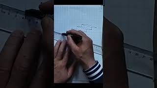 #drawing كيفية رسم سلم أو درج اسمنتي / رسم ثلاثي الأبعاد / رسم سهل