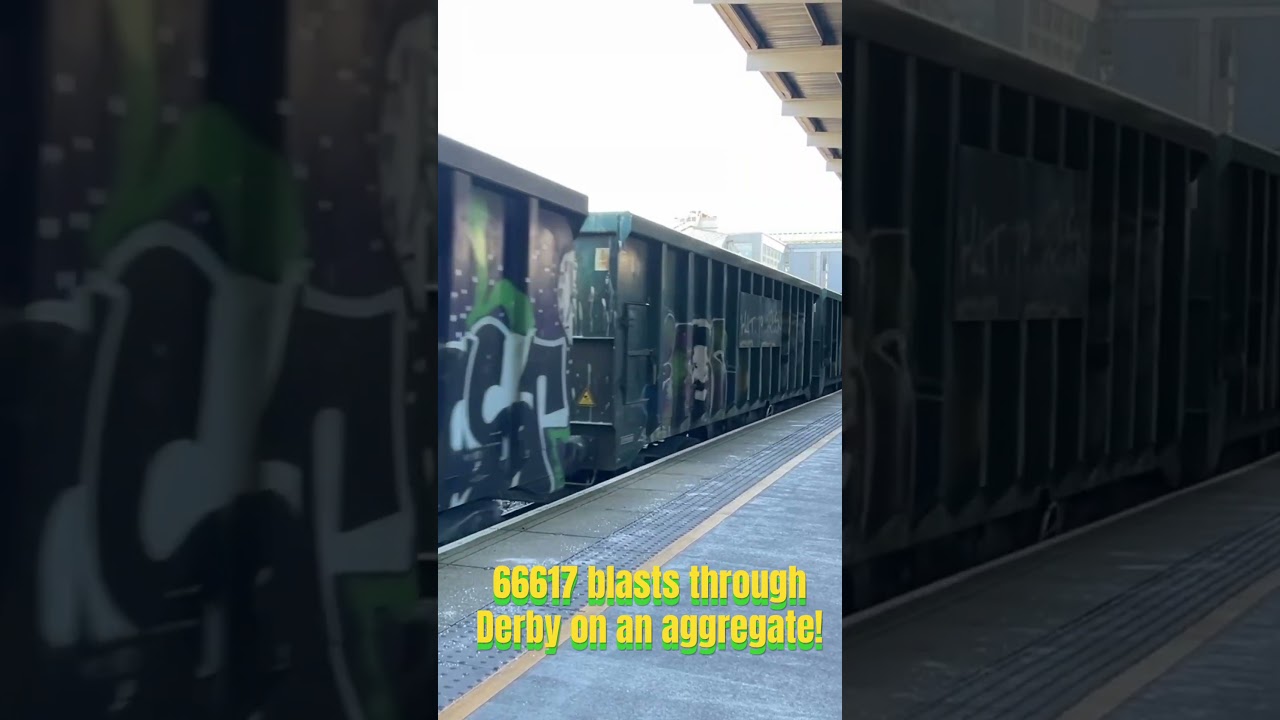 66617 blasts through Derby on an aggregates train! 🤩