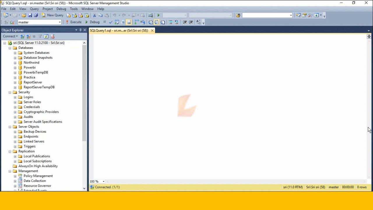 SQL management studio 2012 introduction in telugu - YouTube