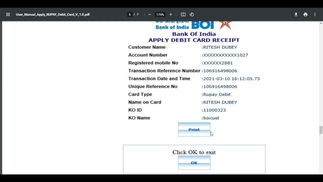 BOI KIOSK NEW SERVICE UPDATE DEBIT CARD APPLY LIVE PROVED YouTube