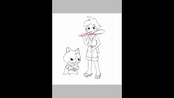 My drawing of Nathaniel and Hovernyan! #saveyokaiwatch #yokaiwatch #yokaiwatch2