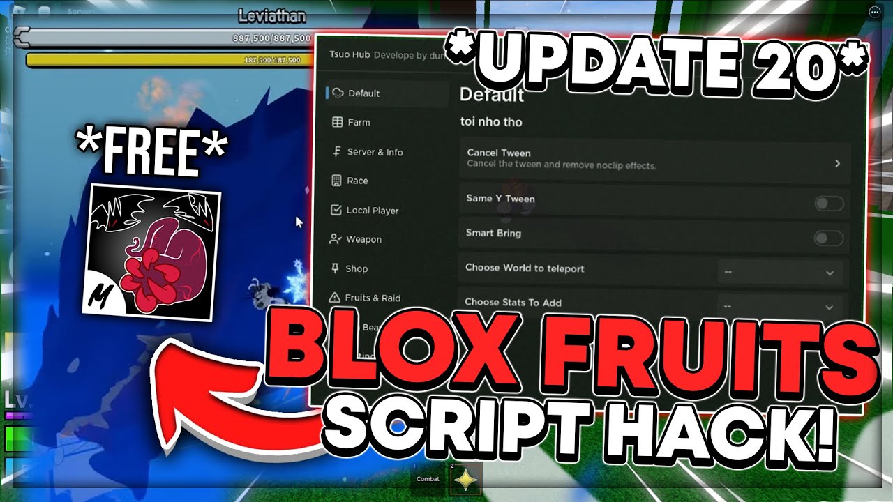 👻GHOST] Roblox Blox Fruits Script Hack : Auto Leviathan Farm, INSTANT  MASTERY