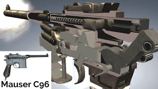 3D Animation: How a Mauser C96 Pistol works