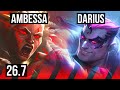 AMBESSA vs DARIUS (TOP) | KR Grandmaster | 26.7