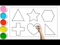 Shapes drawing for kids, learn 2d shapes, colors for toddlers | Preschool Learning | part - 130. 92