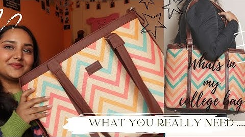 Whats in my bag college *edition || Zouk wavbeach shoulder tote bag honest review