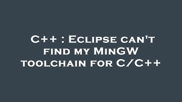 C++ : Eclipse can