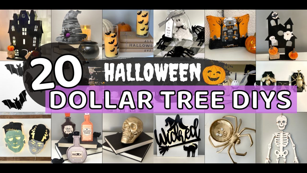 20 DOLLAR TREE HALLOWEEN DIYs | Easy and Spooky Halloween Decor ...