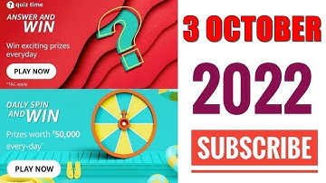 Amazon Quiz Today | Amazon Quiz Answers Today | 3 October 2022