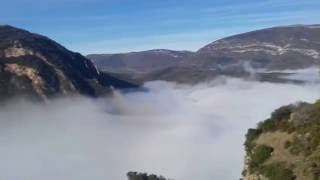 Niebla en Sigüés. Sol en Orba.