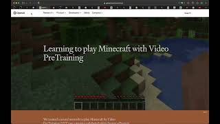 #minerl #vpt Learning to play Minecraft with Video PreTraining (VPT) - Part 1