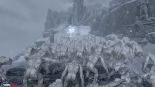 Skyrim Battles - How Many Frost Trolls Can The Greybeards Defeat? Part 2