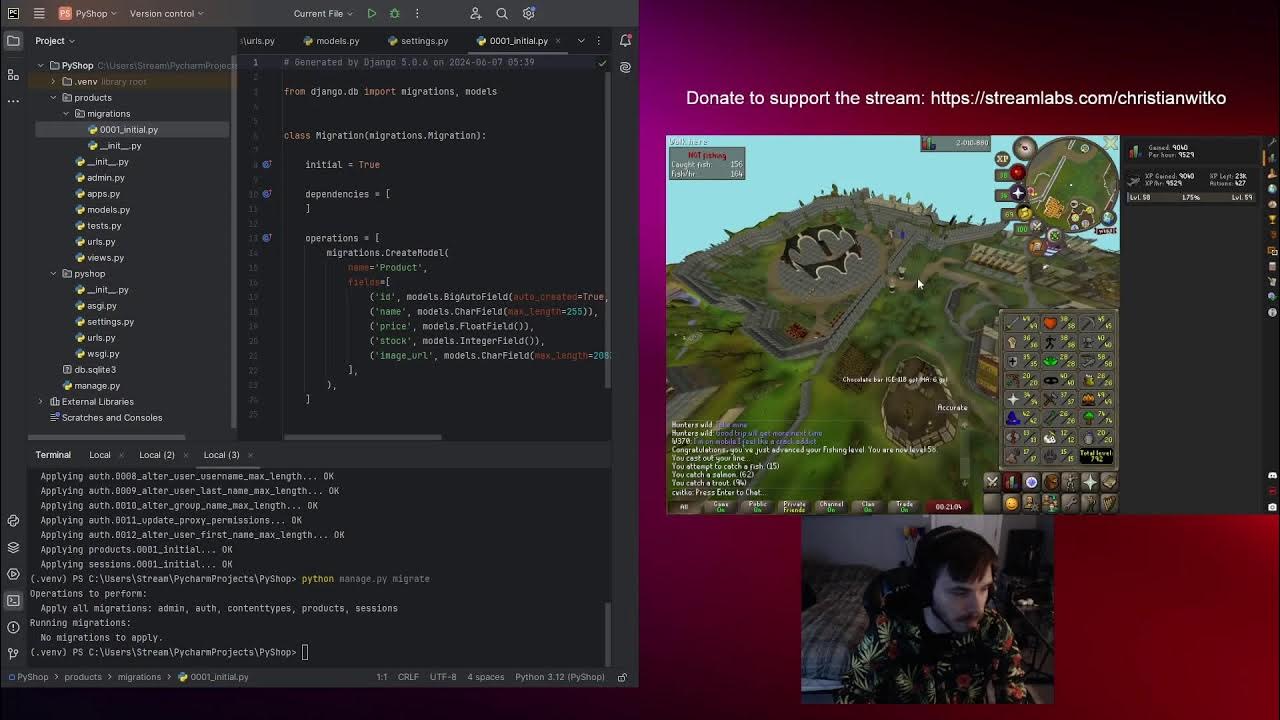 Learning Python, Using Django and Now Level 58 Fishing OSRS! - YouTube