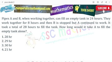 Pipes A and B, when working together, can fill an empty tank in 24 hours. They work together for 8 h