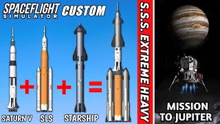 Starship + Saturn V + SLS = Ultimate Custom Rocket Launch To The Jupiter in Spaceflight Simulator