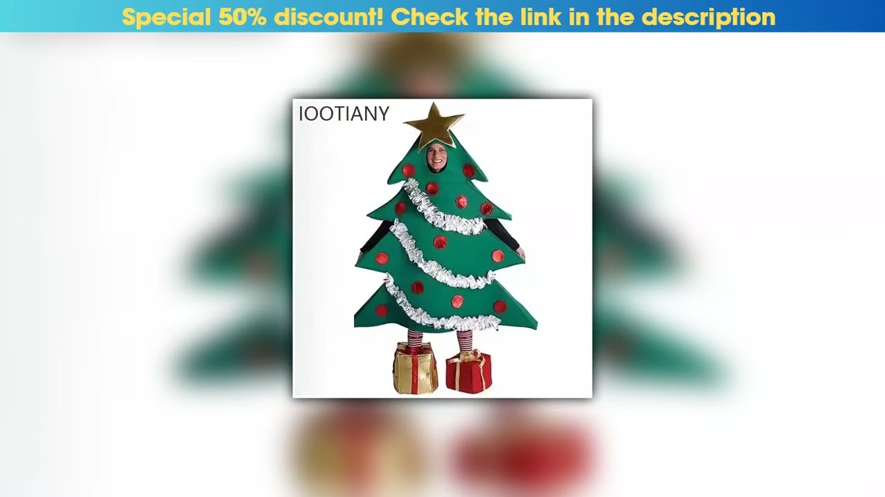 First Look IOOTIANY Adult Unisex Christmas Cosplay Christmas Tree-shaped Bodysuit With Foot Covers•