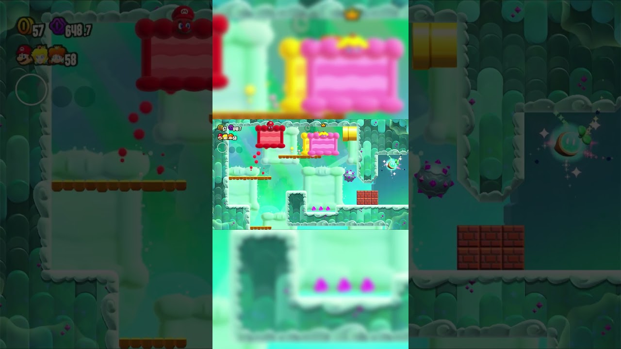 2-5 Мир - Вверх вниз на расплюшках - Монеты, Чудо Семена, Флаг - Super Mario Bros Wonder - Switch 2