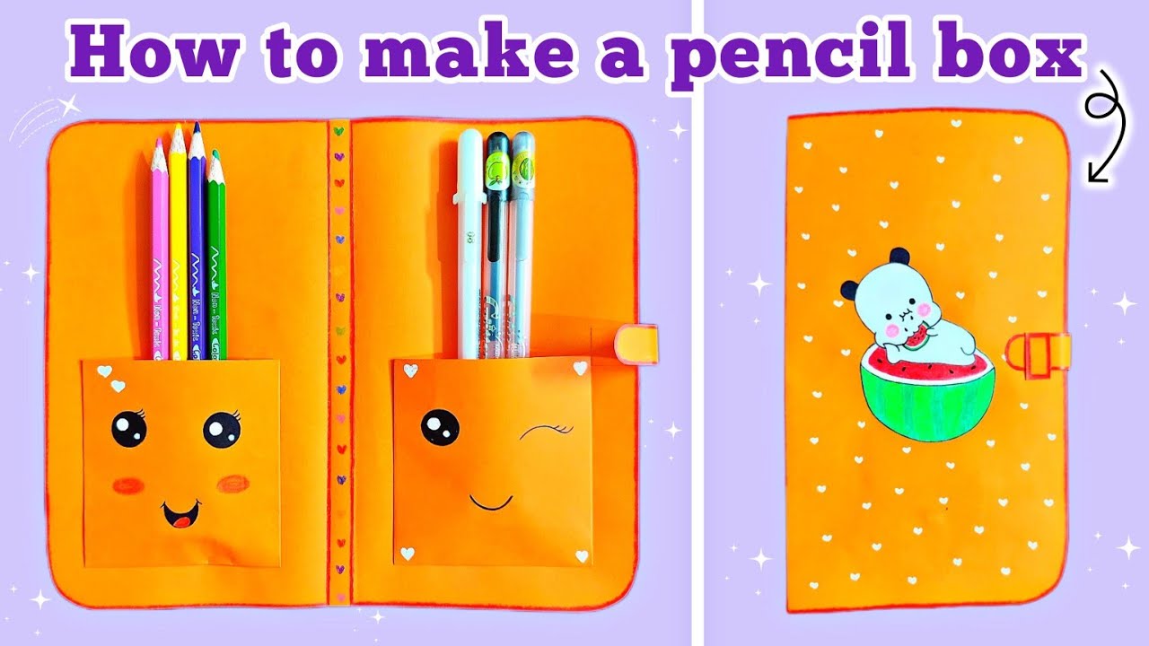pencil box | How to make beautiful things with paper | origami box 🐱🐻🌈 ...