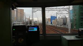 この車両フラット音が楽しい！。名鉄6800系6806F〖鉄仮面〗普通東岡崎行名古屋→神宮前前面展望