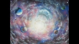 Giant galactic canvas spray paint art hyperlapse tutorial