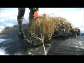Рыбалка из подо-льда вентерями ( фитилями, мережой).Декабрь 2020