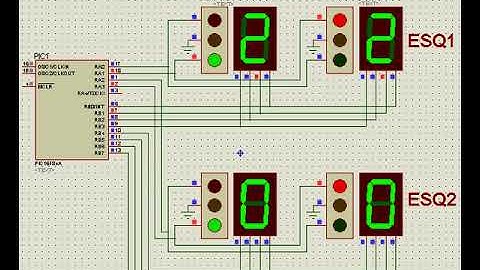 4a Semaforo 3 Leds y dos display   PIC16F84A