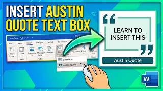 How to insert an Austin quote text box in word || BACK-SPACE