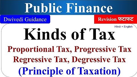 Progressive, Proportional, Regressive, degressive Taxes, Principle of taxation, public finance bcom