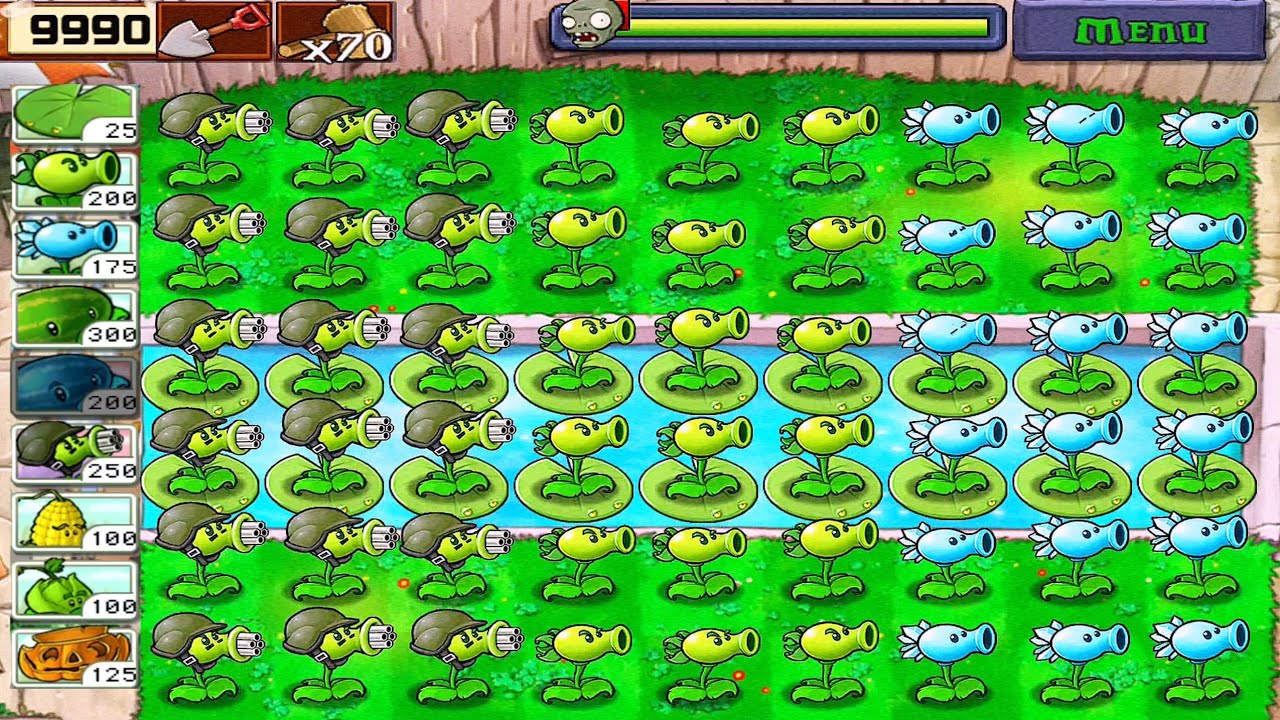 Plants vs Zombies • Gatling Pea + Repeater + Snow Pea vs Zombies • Last Stand Endless  Walkthrough