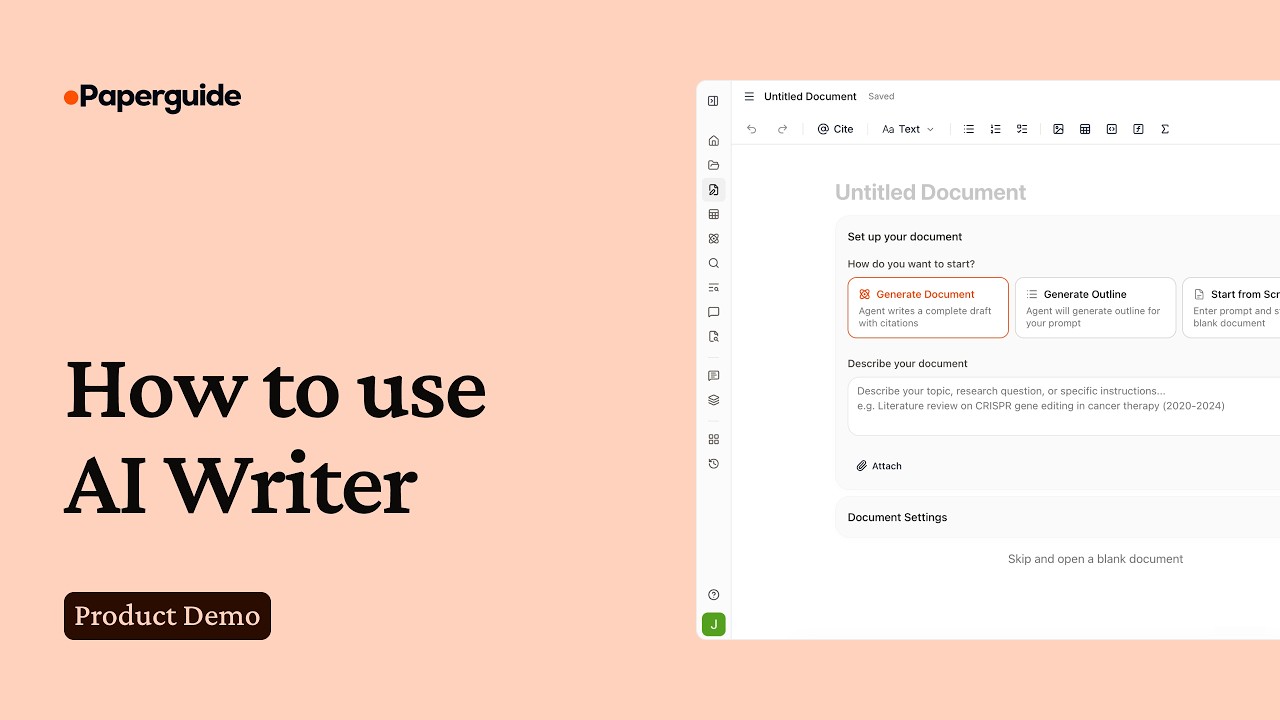 Paperguide AI Writer: Write Research Papers with AI & Automatic Citations