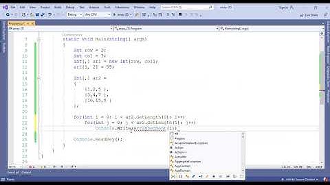 5. C# Multidimensional arrays المصفوفات ثنائية البعد