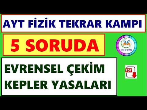 5 SORUDA EVRENSEL ÇEKİM VE KEPLER YASALARI SORU ÇÖZÜMÜ | 2024 AYT FİZİK FULL TEKRAR