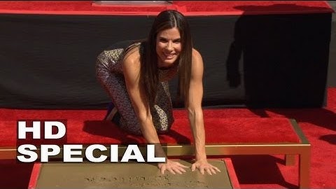 Sandra Bullock Signing Her Name and Leaving Her Footprints at Her Hand and Foot Ceremony| ScreenSlam
