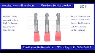 SSM Carbide 2 flute Variable Helix Ball nose end mill for steels-Improved Surface Finish