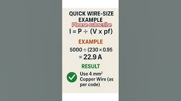 #calculation #size #cable  Wire Size Calculattion.