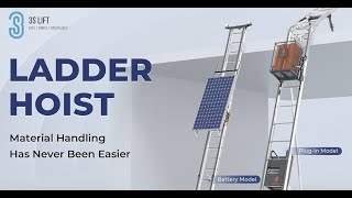 Efficient Battery Ladder Lift for Solar and HVAC Installations