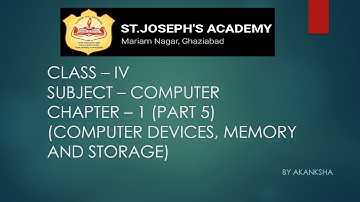 Class 4, Computer, Chapter 1, Part 5 by Akanksha