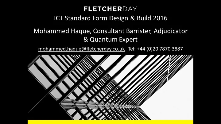 JCT Standard Form Design & Build 2016
