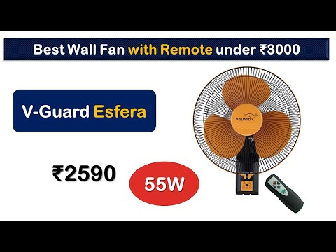 55W Wall Fan with Remote under 3000 Rupees {हिंदी में} | V-Guard Esfera
