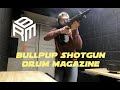 Bullpup shotgun drum magazine