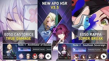 E0S0 Castorice True Damage & E0S0 Rappa SB | Apocalyptic Shadow Floor 4 3 Stars | Honkai: Star Rail