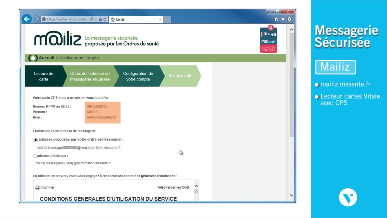 Créer une adresse sur la Messagerie Santé Sécurisée - YouTube